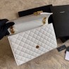 UK YSL Saint Laurent Medium Envelope Bag Mix Matelasse White