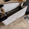 UK YSL Saint Laurent Medium Envelope Bag Mix Matelasse White