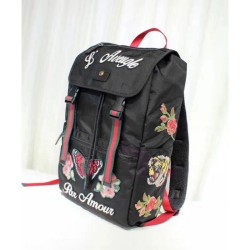 Luxury Technical Canvas Backpack 450982 Red
