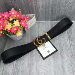 Top belt with torchon Double G buckle black 524105