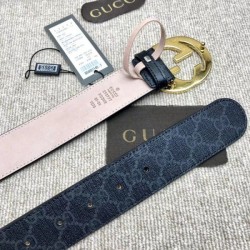 Cheap GG Supreme belt with G buckle black 411924