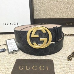 Cheap GG Supreme belt with G buckle black 411924