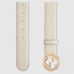 Designer Signature belt white 370543
