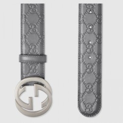 Best Signature belt with G buckle Grey 411924