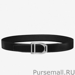 Inspired Hermes Etrier Buckle Belt Black Clemence 32 MM Strap