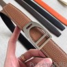 Knockoff Hermes Etrier Buckle Belt Brown Clemence 32 MM Strap