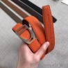 Knockoff Hermes Etrier Buckle Belt Orange Clemence 32 MM Strap