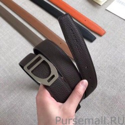 Wholesale Hermes Etrier Buckle Belt Chocolate Clemence 32 MM Strap