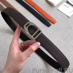 Wholesale Hermes Etrier Buckle Belt Chocolate Clemence 32 MM Strap