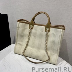 Best Deauville Mixed Fibers With Pearl Shopping Bag A66941 Brown