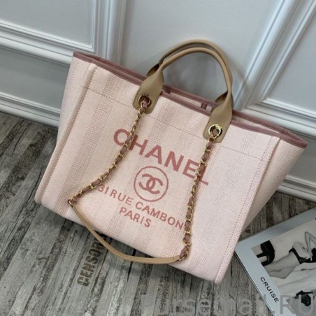 Perfect Deauville Mixed Fibers With Pearl Shopping Bag A66941 Rosa