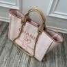 Perfect Deauville Mixed Fibers With Pearl Shopping Bag A66941 Rosa