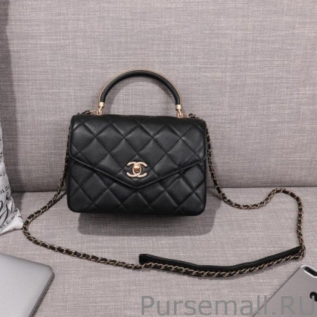 High Quality Envelope Flap Bag With Top Handle AS0625 Black