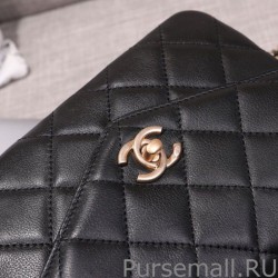 High Quality Envelope Flap Bag With Top Handle AS0625 Black