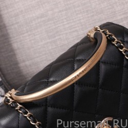 High Quality Envelope Flap Bag With Top Handle AS0625 Black