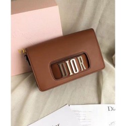 Perfect Dior Diorevolution Flap Bag With Slot Handclasp M8000 Coffee