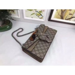 Wholesale Dionysus GG Supreme Embroidered Shoulder Bag 400235 Khaki