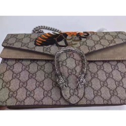 Wholesale Dionysus GG Supreme Embroidered Shoulder Bag 400235 Khaki