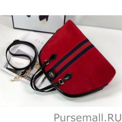 Top Quality Ophidia GG Medium Top Handle Bag 524533 Suede Leather Red