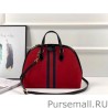 Top Quality Ophidia GG Medium Top Handle Bag 524533 Suede Leather Red