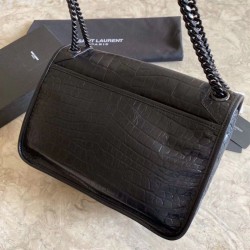 Inspired YSL Saint Laurent Medium Niki Chain Bag Crocodile Black