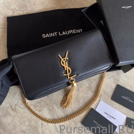 Best YSL Saint Laurent Monogram Kate 99 With Tassel Lambskin Black