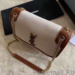 Knockoff YSL Saint Laurent Niki Medium Linen Bag Brown