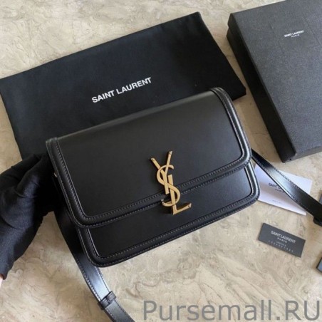 Knockoff YSL Saint Laurent Solferino Medium Monogram Satchel Bag Black