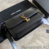 Knockoff YSL Saint Laurent Solferino Medium Monogram Satchel Bag Black