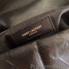 7 Star YSL Saint Laurent Loulou Puffer Large Bag Quilted Wrinkly Matte Leather Black