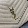 Replicas YSL Saint Laurent Monogram Clutch Quilted Grain Dark Beige