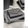 Top YSL Saint Laurent Monogram Clutch Quilted Grain Black