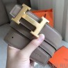 High Hermes H Reversible Belt Grey/Black Swift Leather