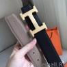 High Hermes H Reversible Belt Grey/Black Swift Leather