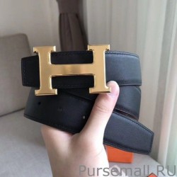 High Hermes H Reversible Belt Grey/Black Swift Leather