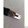 7 Star Hermes Kelly Belt Black Epsom Leather