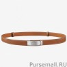 Luxury Hermes Kelly Belt Brown Epsom Leather