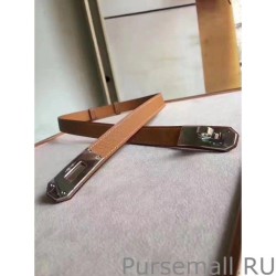 Luxury Hermes Kelly Belt Brown Epsom Leather