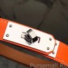 7 Star Hermes Kelly Belt Orange Epsom Leather