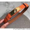 7 Star Hermes Kelly Belt Orange Epsom Leather