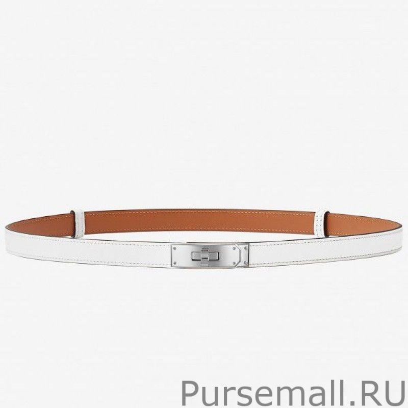 Fashion Hermes Kelly Belt White Epsom Leather