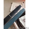 Top Hermes Officier Reversible 38mm Belt Blue Clemence Leather