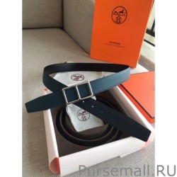 Top Hermes Officier Reversible 38mm Belt Blue Clemence Leather