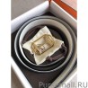 7 Star Hermes Pad Reversible Belt Black/White Epsom Leather