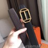 Top Quality Hermes Pad Reversible Belt Cafe Clemence Leather