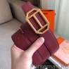 Best Hermes Pad Reversible Belt Ruby/Brown Epsom Leather