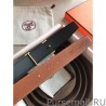 High Hermes Quizz 32mm Reversible Belt Brown Clemence Leather