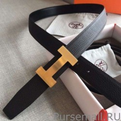 Replicas Hermes Quizz 32mm Reversible Belt Cafe Clemence Leather