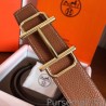 Best Hermes Royal 38MM Reversible Belt Brown Clemence Leather