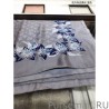 Designer Classic Monogram Silk Shawl light Blue 140